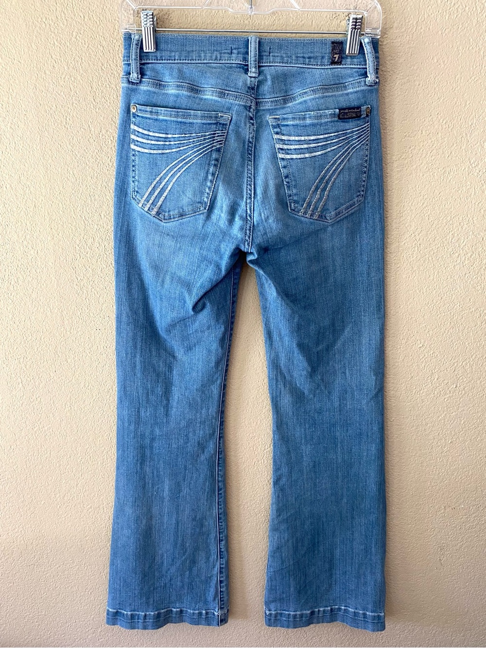 7 For All Mankind Dojo Tailorless Bootcut Flare Jeans 26 - Picture 3 of 12